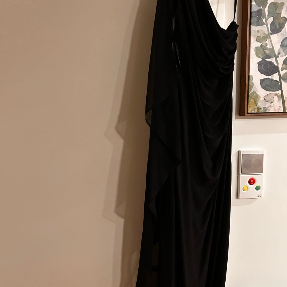 Ralph Lauren Black Maxi Gown One Shoulder Sleeveless Cocktail